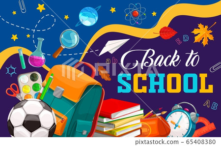 Back to school and education supplies banner 65408380