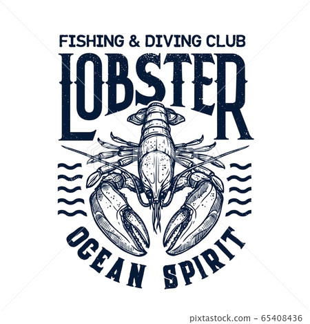 T-shirt diving club print with lobster 65408436