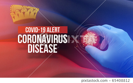 COVID-19 alert, coronavirus disease - letter typography text. Medical virus molecular concept with flag of Liechtenstein. 3D illustration. COVID-19 alert, coronavirus disease - letter typography text. Medical virus molecular concept with flag of Liechtenstein. 3D illustration. 65408812