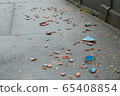 Broken roof tile 65408854