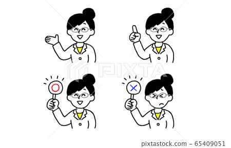 Women's glasses set in a white coat (simple) Women's glasses set in a white coat (simple) 65409051