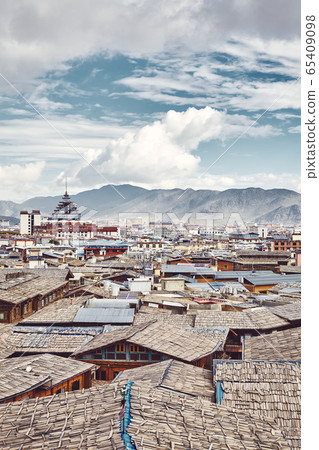 Roofs of Dukezong, Shangri La old town skyline, 65409098