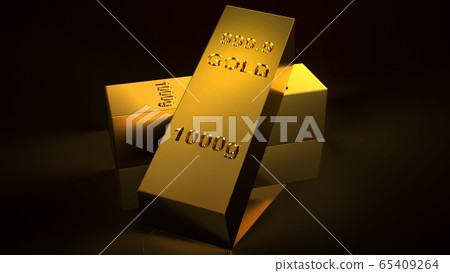 The  Gold Bars 1000 grams  3d rendering for business and finance content. 65409264