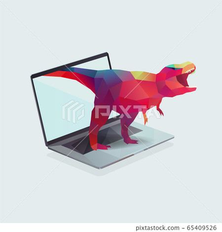 notebook with polygon dinosaur 65409526