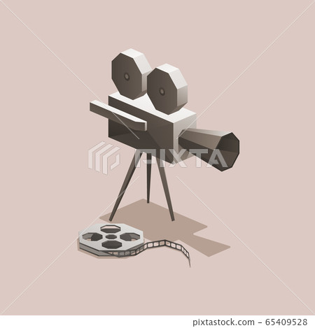 movie camera isometric polygons 65409528