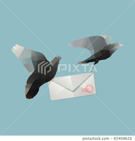 pigeons with envelope pigeons with envelope 65409628