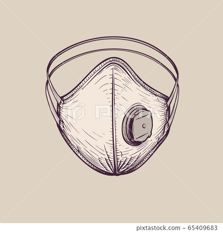 hand drawn protective ffp3 breathing mask hand drawn protective ffp3 breathing mask 65409683