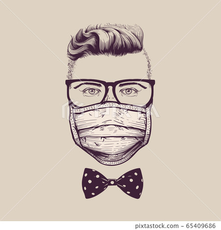 Gentleman wearing surgical face mask Gentleman wearing surgical face mask 65409686