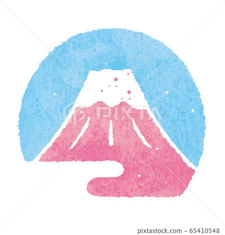 富士山粉紅色郵票郵票 65410548