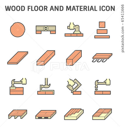 Wood floor construction and material vector icon-插圖素材 [65411666] - PIXTA圖庫