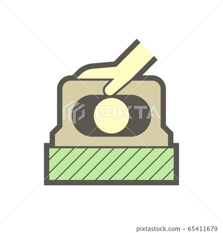 Wood flooring material and testing vector icon 65411679