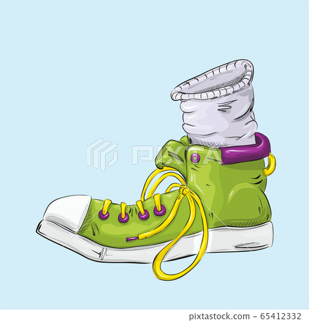 Shoes for travel and brisk walking. Cartoon style. 65412332