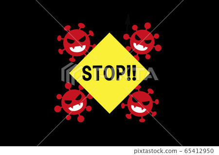 Image of stopping new coronavirus (black background) 65412950
