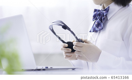 Female student online learning image 65413166