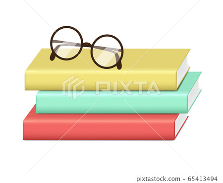 Realistic Hardcover color books stack isolated, Realistic Hardcover color books stack isolated, 65413494