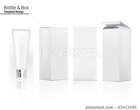 Tube Mock up Realistic Cosmetic and Box 3 Side for Tube Mock up Realistic Cosmetic and Box 3 Side for 65413495