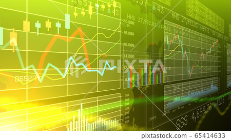 Business economy financial data graph chart document growth success 3d illustration background back 65414633