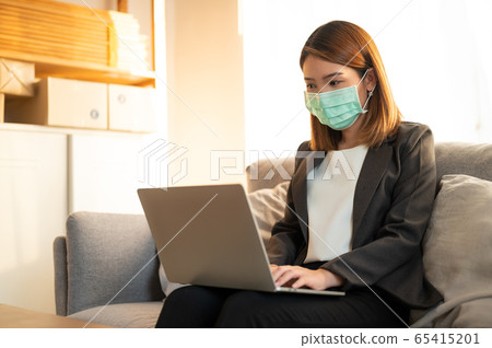 Work from home, freelance work and smart business young business woman working on laptop Work from home, freelance work and smart business young business woman working on laptop 65415201