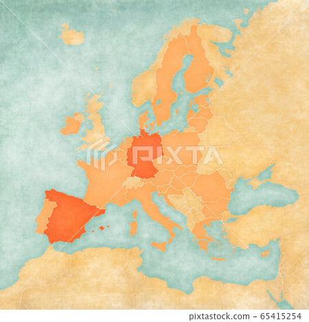 Map of European Union - Germany and Spain 65415254