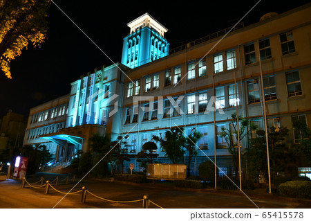 Omuta City Hall Blue Light Up Omuta City Hall Blue Light Up 65415578
