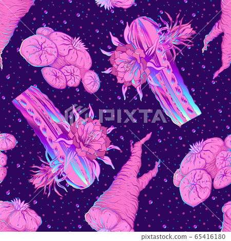 Seamless pattern, background with miraculous, hallucinogenic plants 65416180