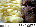 Mashed potatoes with meatballs. Home made food. 65416677