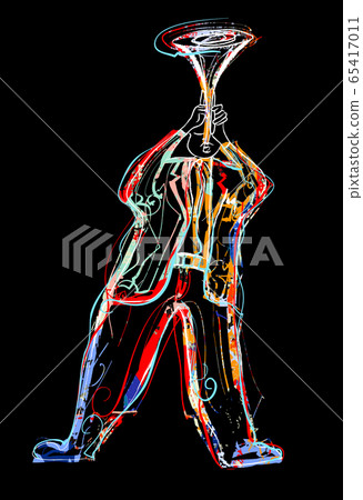 Trumpeter playing. Jazz trumpet player Trumpeter playing. Jazz trumpet player 65417011