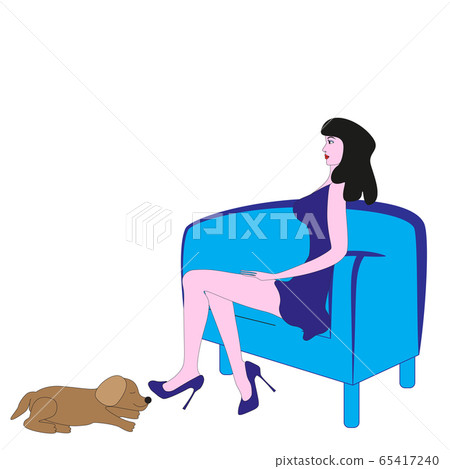 The girl is resting while sitting on the couch. 65417240