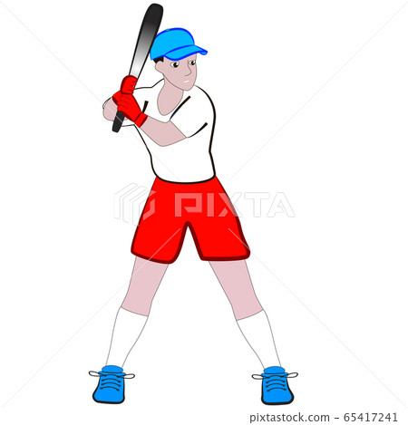 Baseball young guy on a white background. Baseball young guy on a white background. 65417241