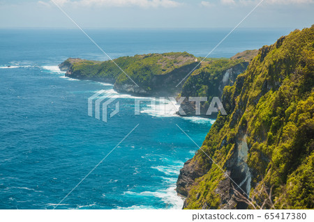 Manta point with blue ocean and cliff in Nusa Penida island Manta point with blue ocean and cliff in Nusa Penida island 65417380