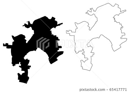 Lutsk City (Ukraine, Volyn Oblast) map vector 65417771