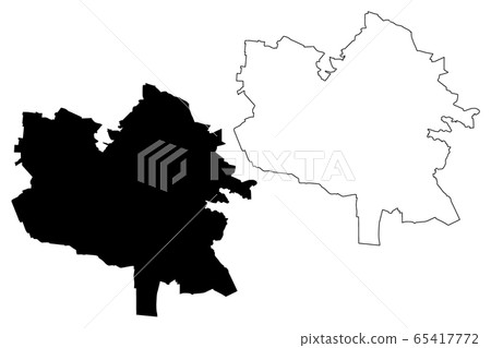 Lviv City (Ukraine) map vector illustration, 65417772