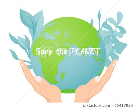 Save the planet concept, human hand hold Earth environmental protection isolated on white, flat vector illustration. Save the planet concept, human hand hold Earth environmental protection isolated on white, flat vector illustration. 65417980