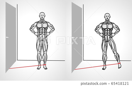 Leg adductor with band leg adductor exercise Leg adductor with band leg adductor exercise 65418121