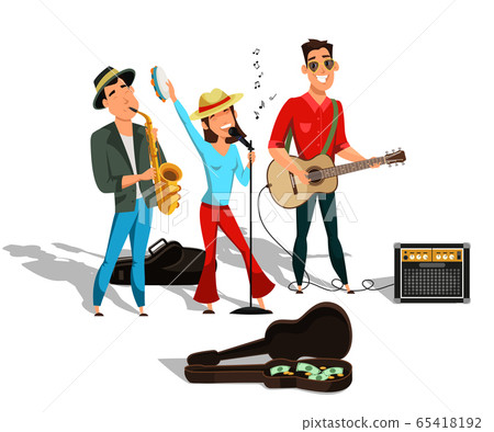 Street band performance flat illustration Street band performance flat illustration 65418192