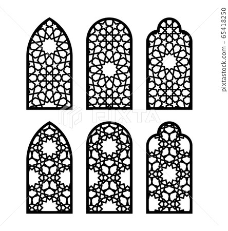 Arabic Arch Window Or Door Set Cnc Pattern Stock Illustration 65418250 Pixta
