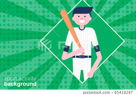 Template banner with baseball character Template banner with baseball character 65418297