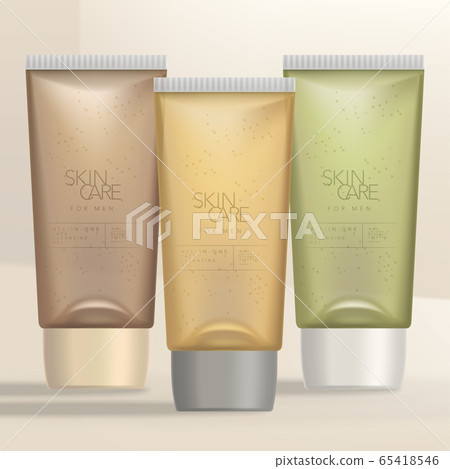 Vector Mens Organic or Natural Extracts Theme Beauty & Medical Transparent Tube Sets 65418546