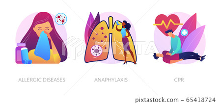 Allergic reactions first aid abstract concept vector illustratio Allergic reactions first aid abstract concept vector illustratio 65418724