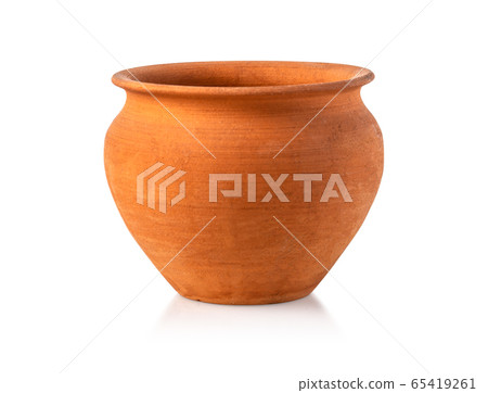 Empty ceramic brown flower pot Empty ceramic brown flower pot 65419261