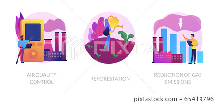 Environment protection measures, flora restoration, atmosphere purification vector concept metaphors. Environment protection measures, flora restoration, atmosphere purification vector concept metaphors. 65419796