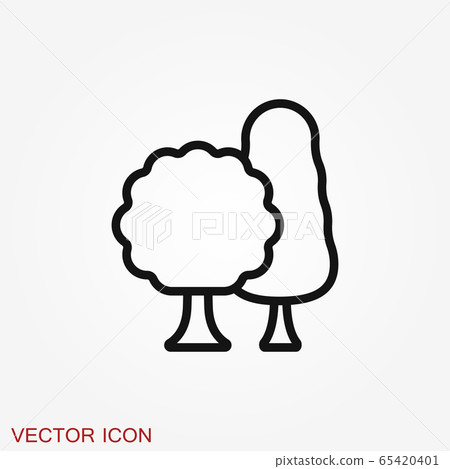 Trees vector icon, tree symbol isolated on-插圖素材 [65420401] - PIXTA圖庫