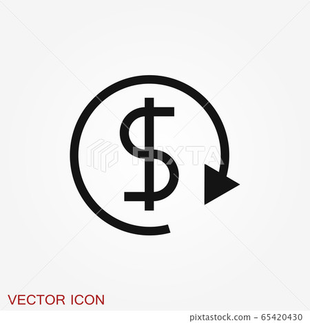 Transfer vector icon. Money symbol isolated on 65420430