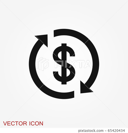 Transfer vector icon. Money symbol isolated on 65420434