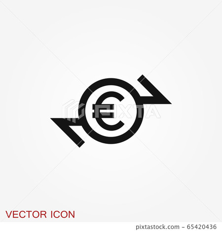 Transfer vector icon. Money symbol isolated on 65420436