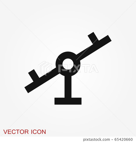Seesaw icon. Children playground vector symbol on Seesaw icon. Children playground vector symbol on 65420660