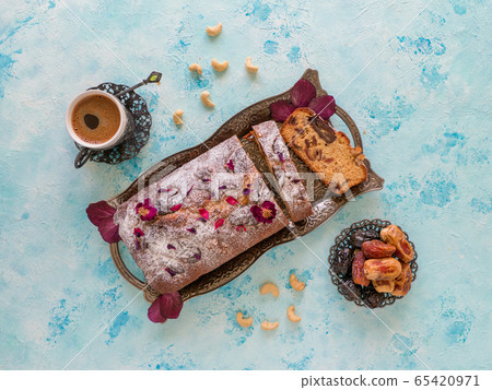 Dessert homemade cupcake with dates and nuts Dessert homemade cupcake with dates and nuts 65420971