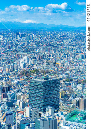 Urban landscape Kanto Plain seen from Sunshine City 60 Observatory Mt. Fuji [Tokyo] 65421738