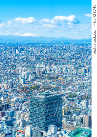 Urban landscape Kanto Plain seen from Sunshine City 60 Observatory Mt. Fuji [Tokyo] 65421746