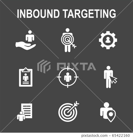 Inbound Marketing Icons with targeting imagery to Inbound Marketing Icons with targeting imagery to 65422160
